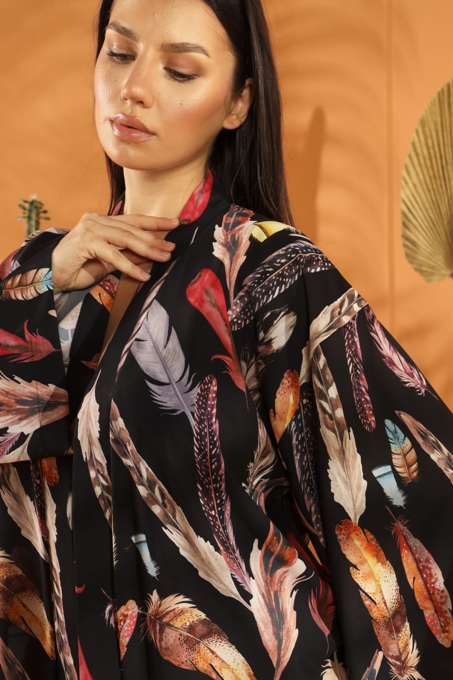 BLACK FEATHER Short KİMONO - Image 6