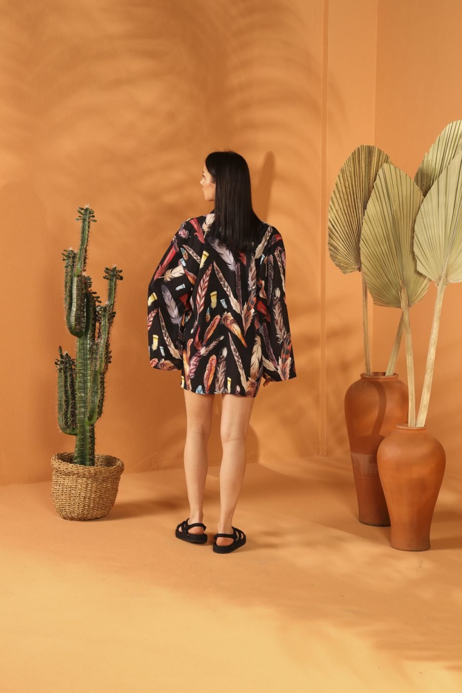 BLACK FEATHER Short KİMONO - Image 5