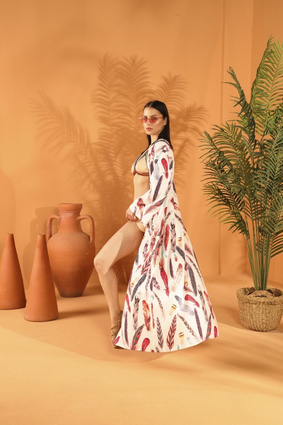 WHITE FEATHER Long KİMONO - Image 5