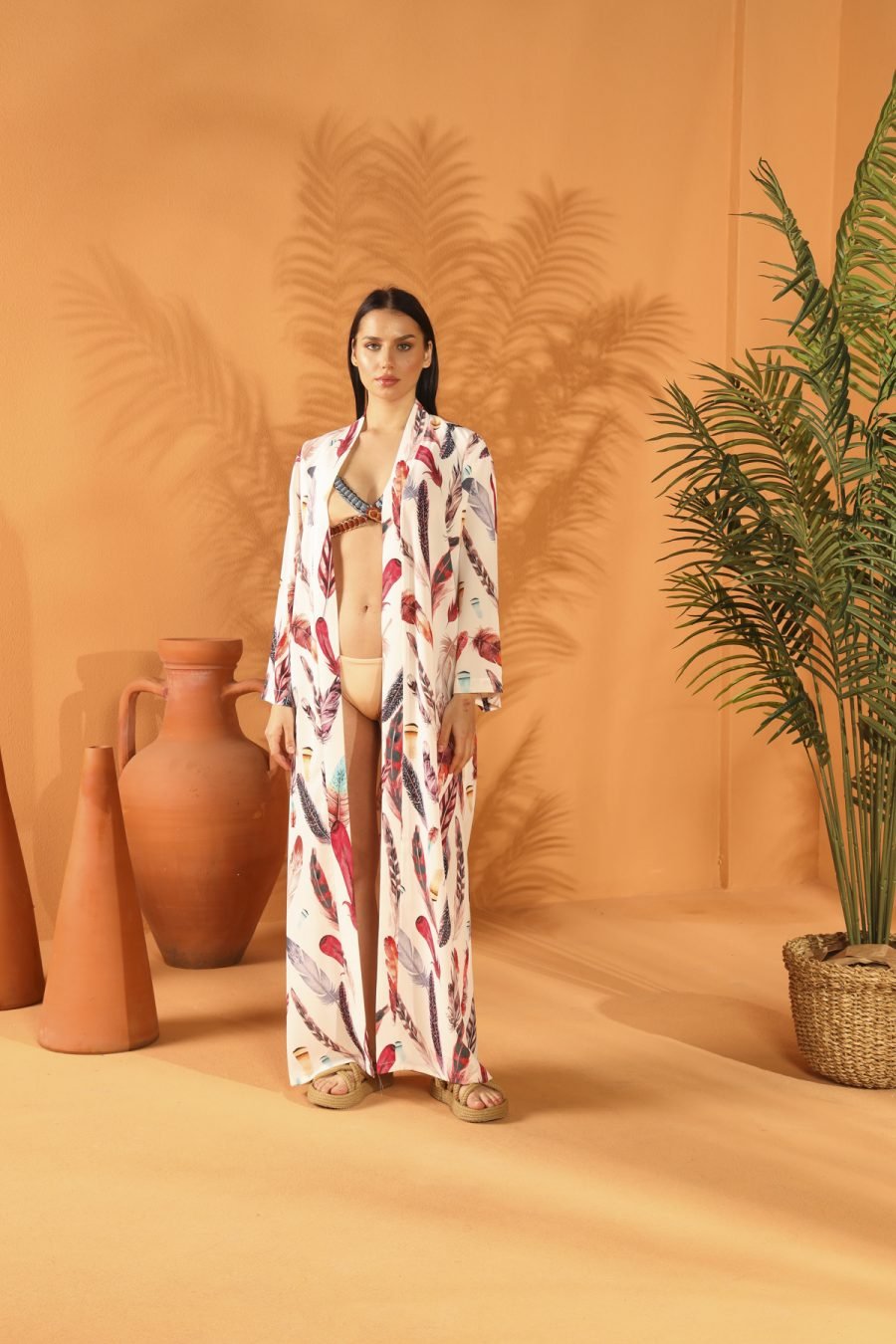 WHITE FEATHER Long KİMONO - Image 2
