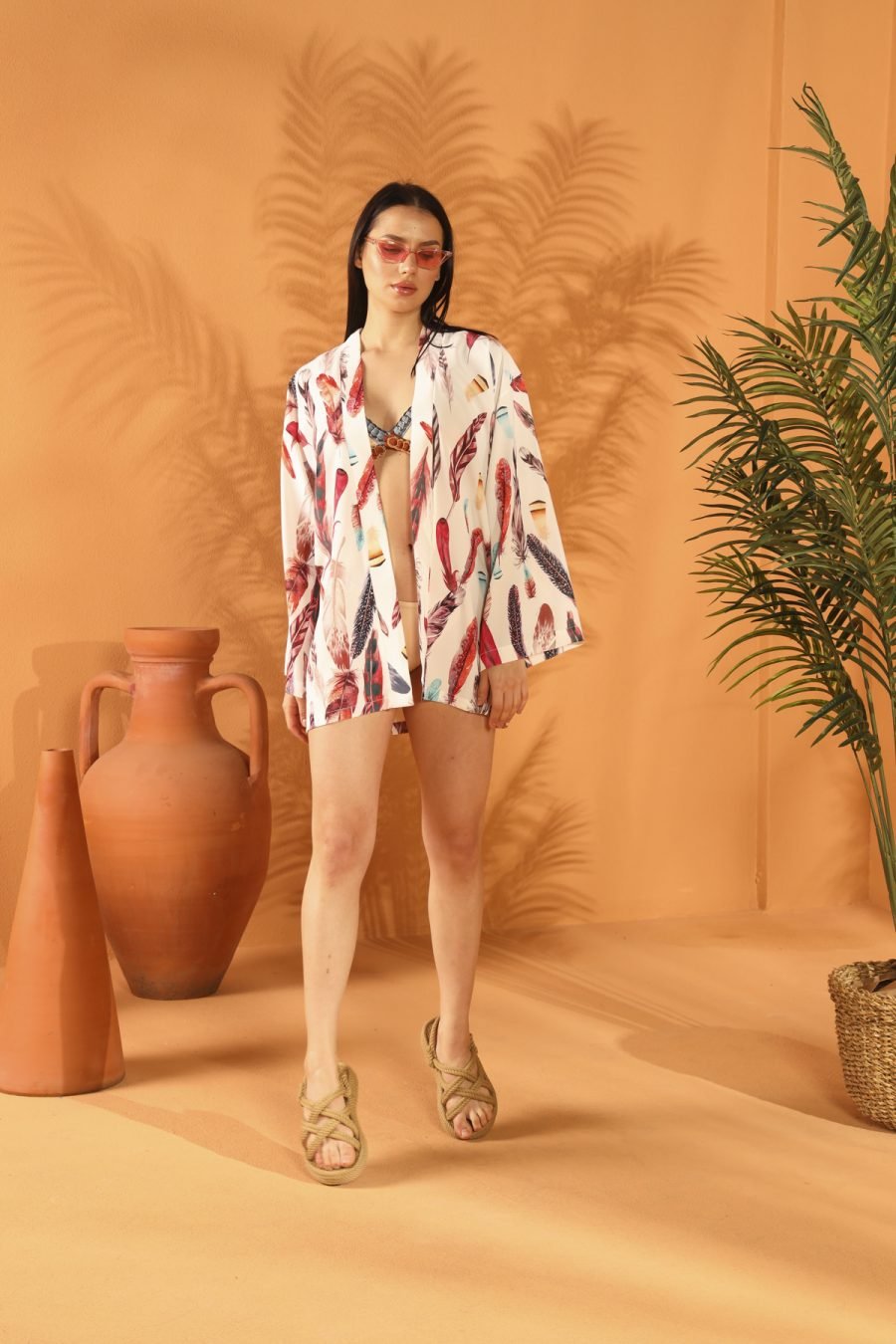 WHITE FEATHER Short KİMONO