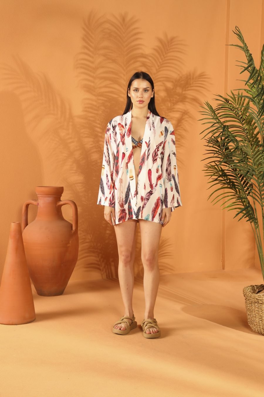 WHITE FEATHER Short KİMONO - Image 2