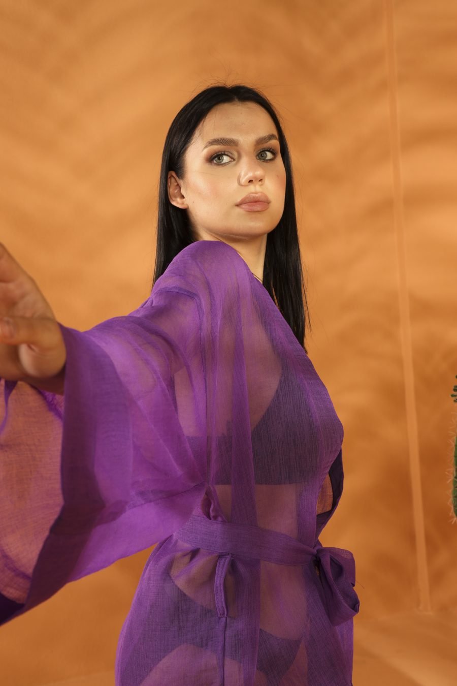 PURPLE BEACHTALK Short KİMONO - Image 5