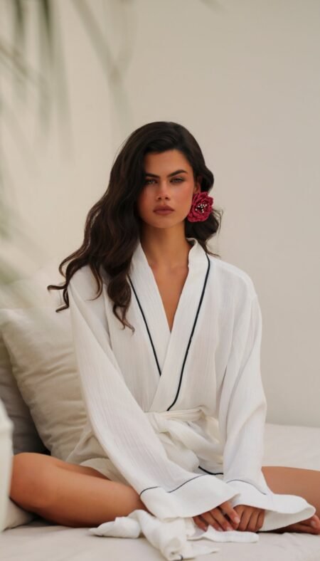 Helen Blanc Long Kimono Robe