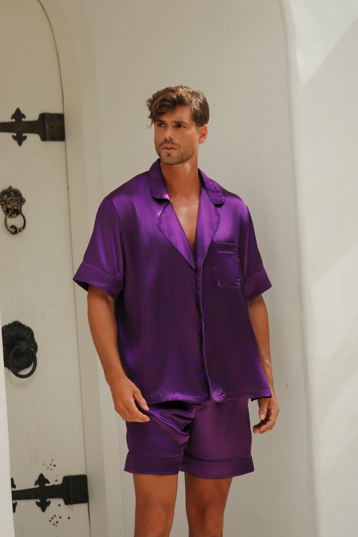 Code Violet Satin Shirt