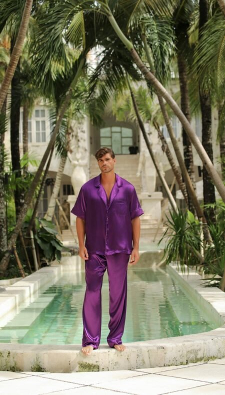 Code Violet Satin Pant Set